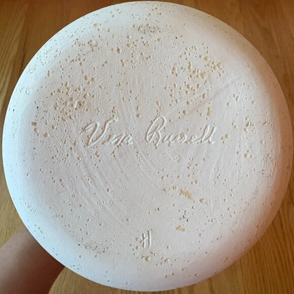 Signed Numbered Vera Russell Handmade Vase Pink Blue Mountains Pueblos Desert - Picture 12 of 12